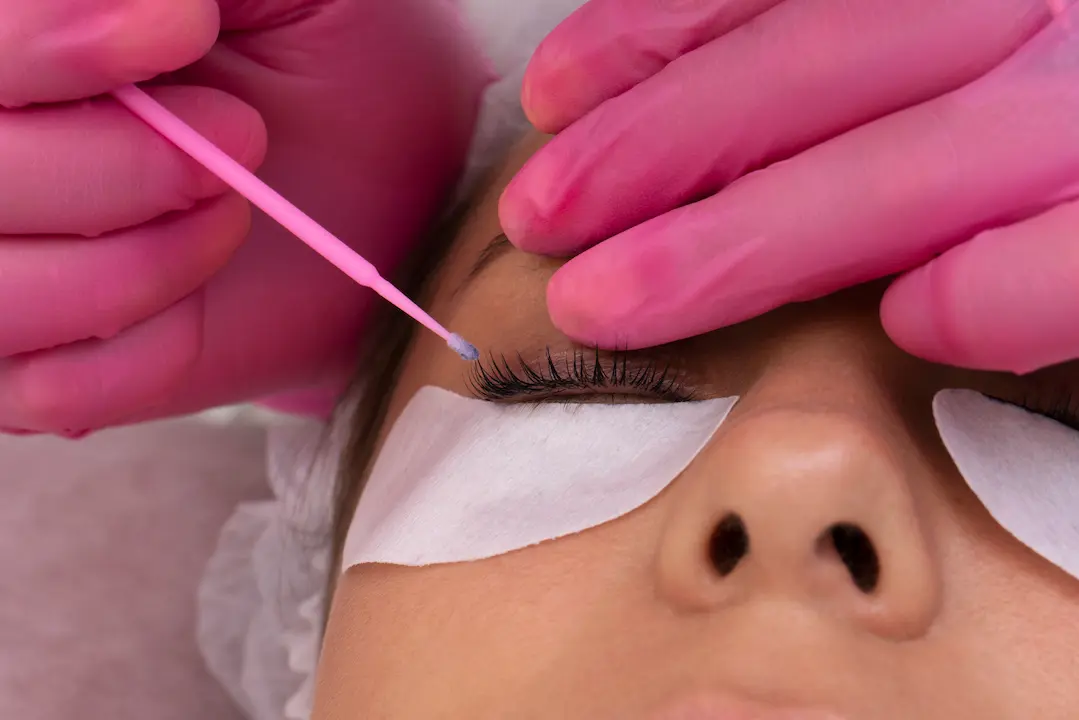 top-view-woman-wearing-eye-patches
